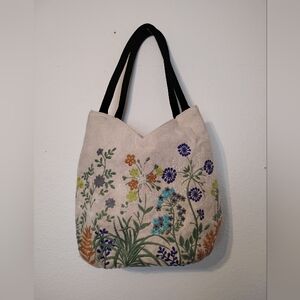 Unbranded Embroidered Multicolor Spring Floral Shoulder Bag Purse